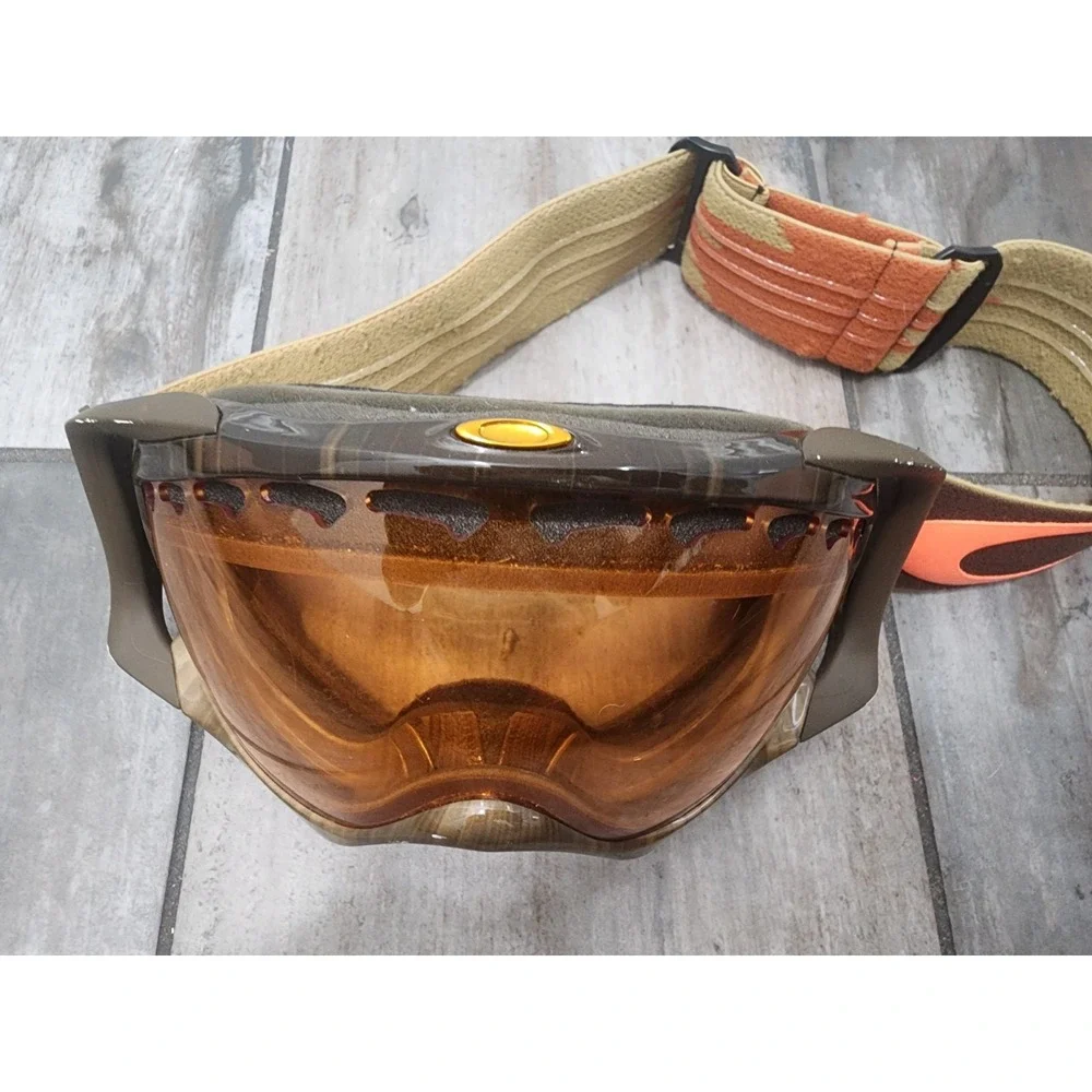 Oakley Goggles Crowbarbrown Wet dry Neon rhone w24k iridium Ski Snow Brown Strap